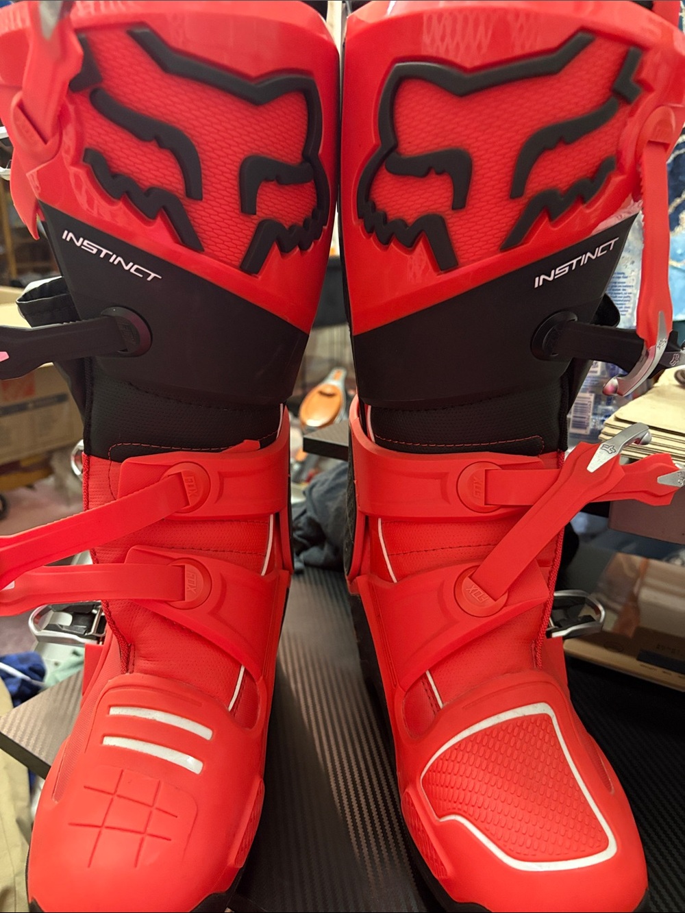 Fox Red and Black Instinct Motocross Boots